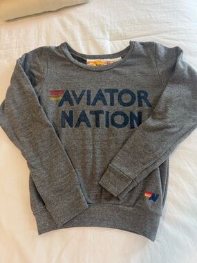 Aviator Nation Charcoal Tee with Yellow Logo Accent